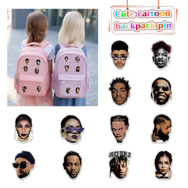 Custom Acrylic Pin Manufacturer - Clear Glitter Halloween Badge & Chain Charm