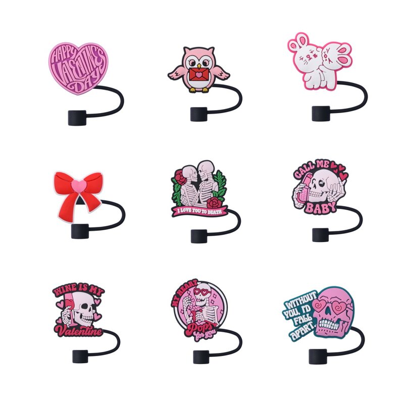 8mm Silicone Drinking Straw Charms - Superstar Designs for Tumblers