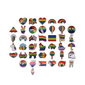 Custom Progress Pride Lapel Pins - Rainbow Flag Brooches for LGBTQ+ Wedding