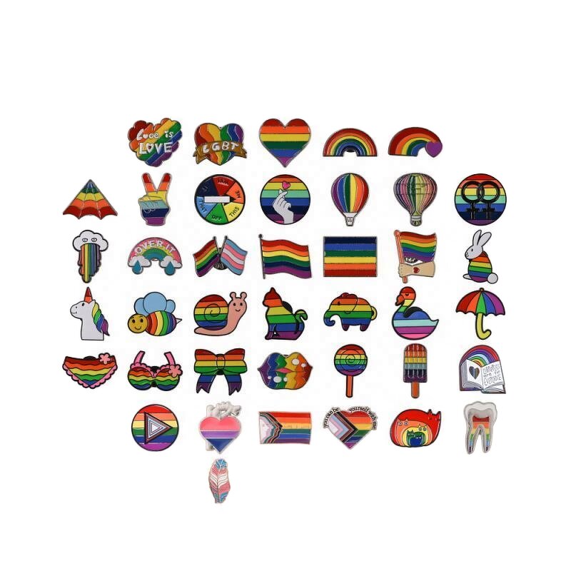 Custom Progress Pride Lapel Pins - Rainbow Flag Brooches for LGBTQ+ Wedding