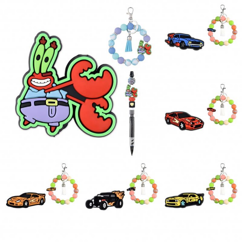 Cartoon Animal Silicone Beads - Easter Valentine Mix Baby Teething for Pen