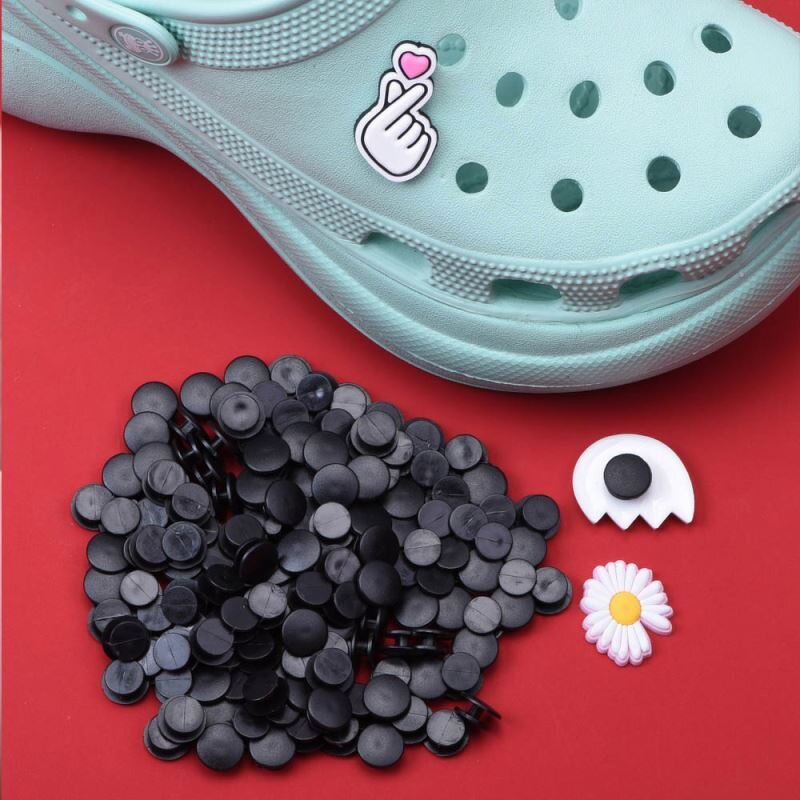 Plastic Clog Button - Transparent Shoe Charm Back Button for DIY
