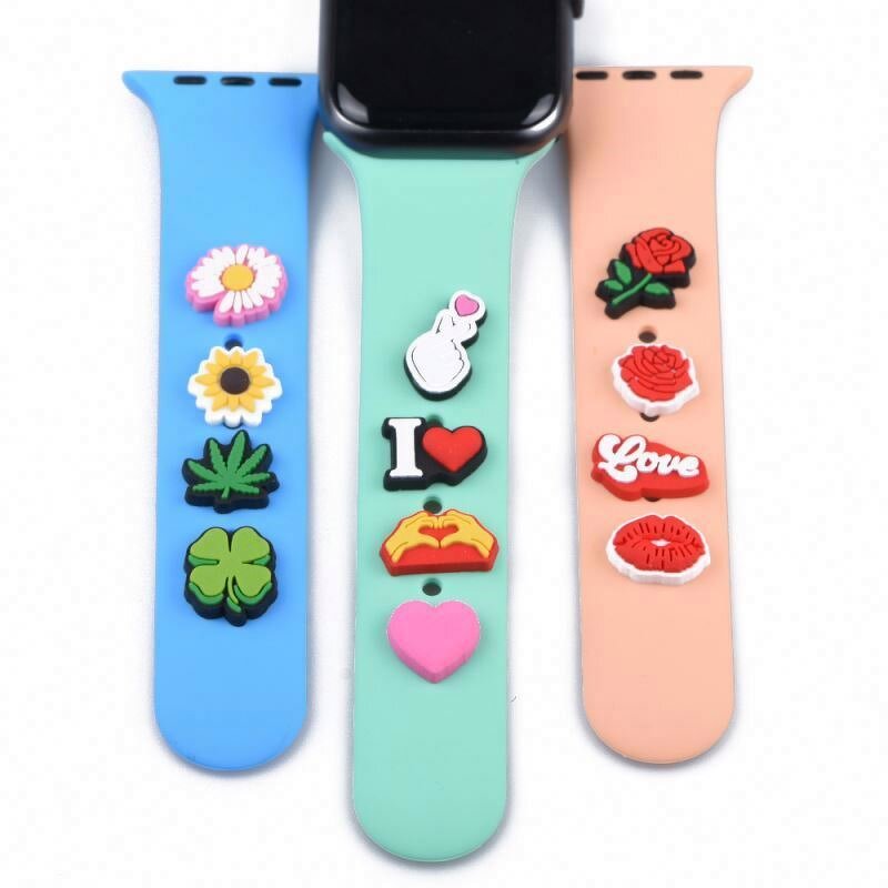 PVC Watch Decoration Charms - Metal Leg Nails for Iwatch Sport Strap