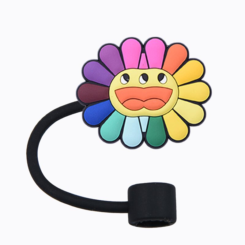 Plastic Drinking Straws with PVC Charms - Custom Colorful Reusable for Kids