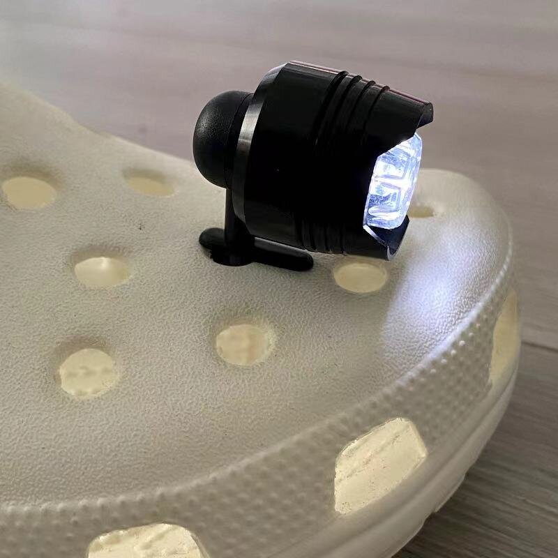 LED Headlights Shoe Charms - Battery USB Recharge Light Up Decoration