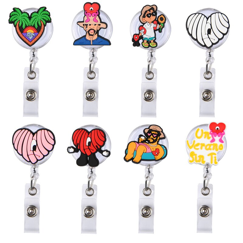 Custom Medical Nurse Badge Reel - Stethoscope Heart RN Retractable Accessories