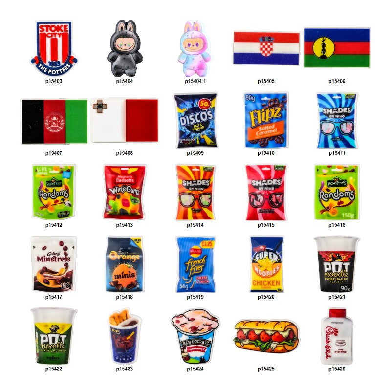 PVC British Food Shoe Charms - Wholesale Snacks Decoration for England