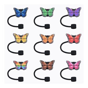 Plastic Drinking Straws with PVC Charms - Custom Colorful Reusable for Kids