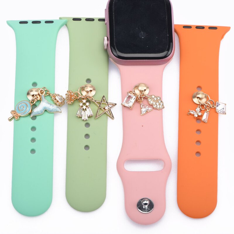 Custom Enamel Band Charms - Metal Paw Decorative Nails for Smart Watch