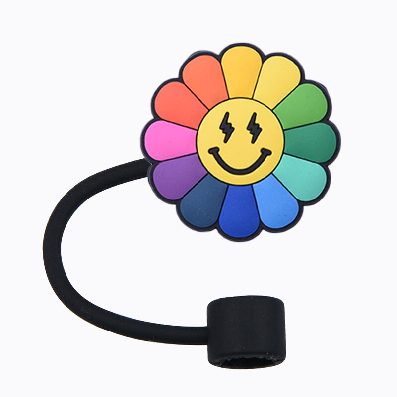 Plastic Drinking Straws with PVC Charms - Custom Colorful Reusable for Kids