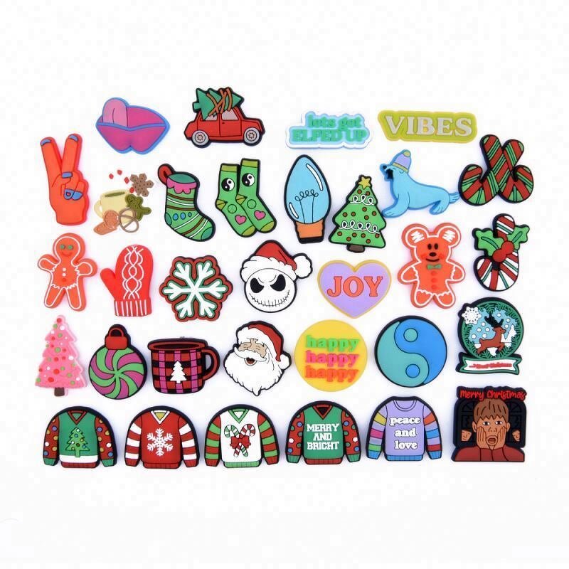 Mixed Shoe Charm Lot - HANUKKA Cartoon DIY Rubber PVC for Kids Gift