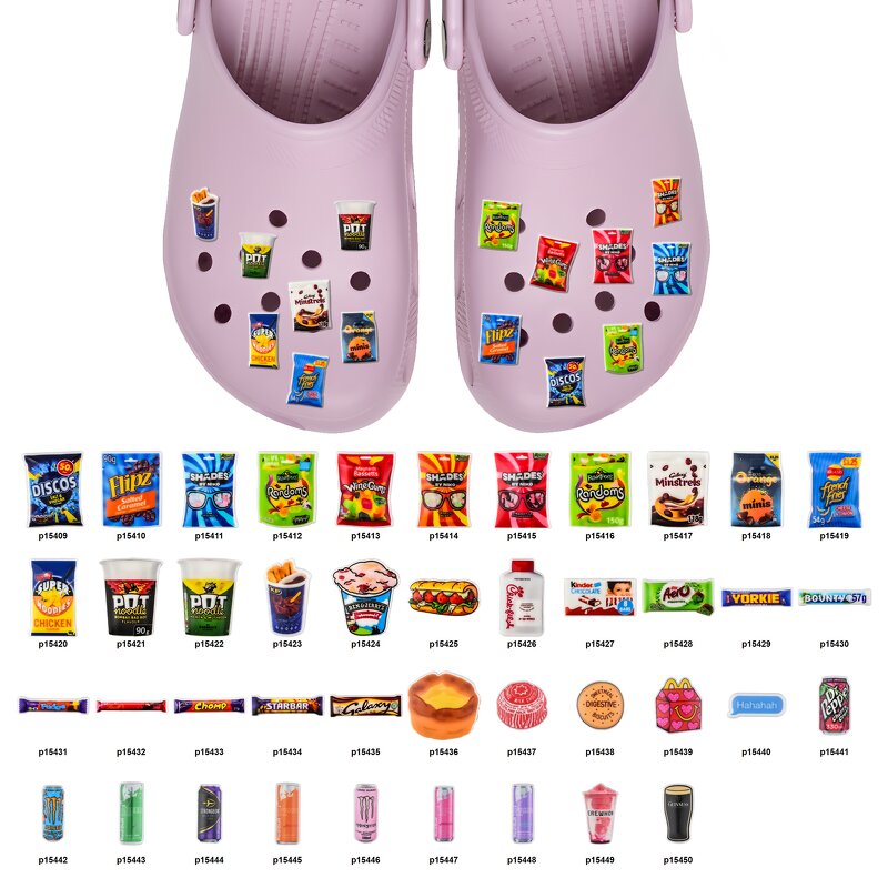 PVC British Food Shoe Charms - Wholesale Snacks Decoration for England
