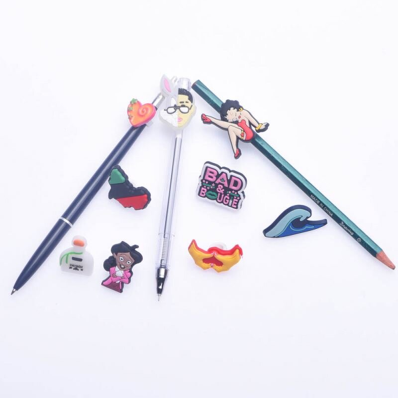Pencil Toppers Covers - PVC Charms for Drinking Straw DIY Decoration Gift