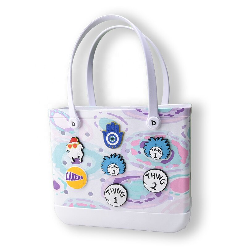 Tote Beach Handbags Charms - Hawaii PVC Large Lips Pet Puppy Paws Custom