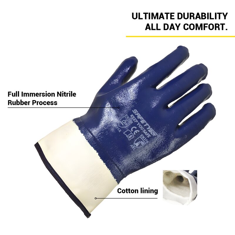 YL1146 Nitrile Gloves - Wholesale Stock Cotton Lining Waterproof Custom Logo