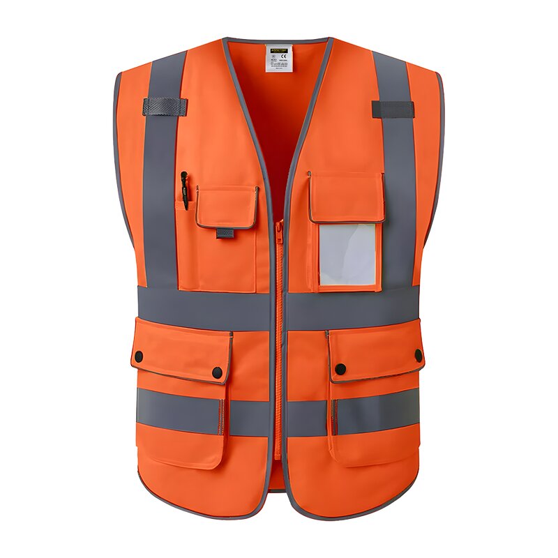 ANSI Class 2 Safety Vest - LED Flash Customized Large Flap Pocket