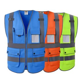 ANSI Class 2 Safety Vest - LED Flash Customized Large Flap Pocket