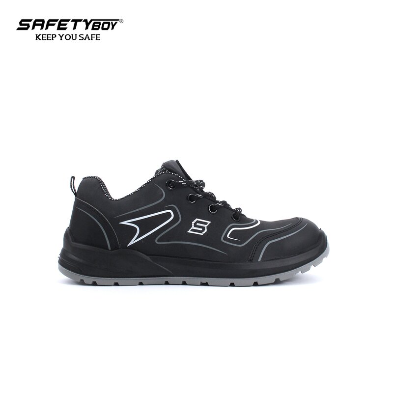 Men's Steel Toe Boots - Low Cut Sports Soft Leather Microfiber Suede Anti-Slip