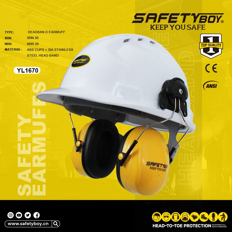 Noise Cancelling Ear Muffs - ABS Material Hearing Protective Soundproof