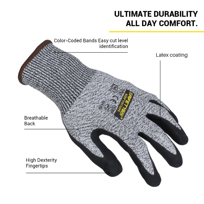 YL1102 Nitrile Gloves - Textured High Impact Soft Cut Resistant General