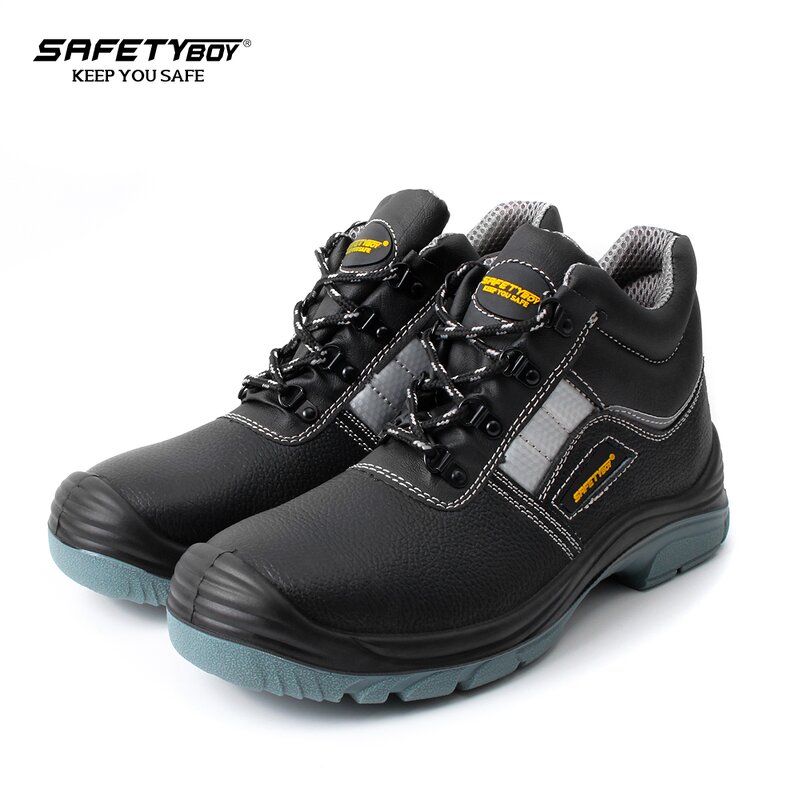 S3 Safety Boots - Steel Toe Genuine Leather Breathable Mesh Anti-Puncture Anti-Slip