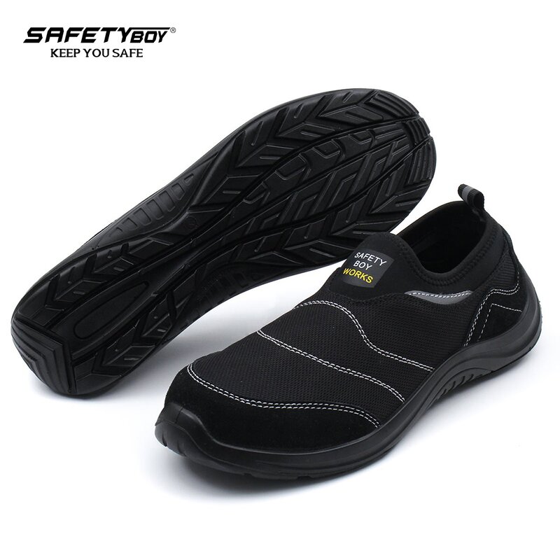 Men's Steel Toe Work Boots - Anti-Smashing Anti-Piercing Anti-Slip Wear-Resistant