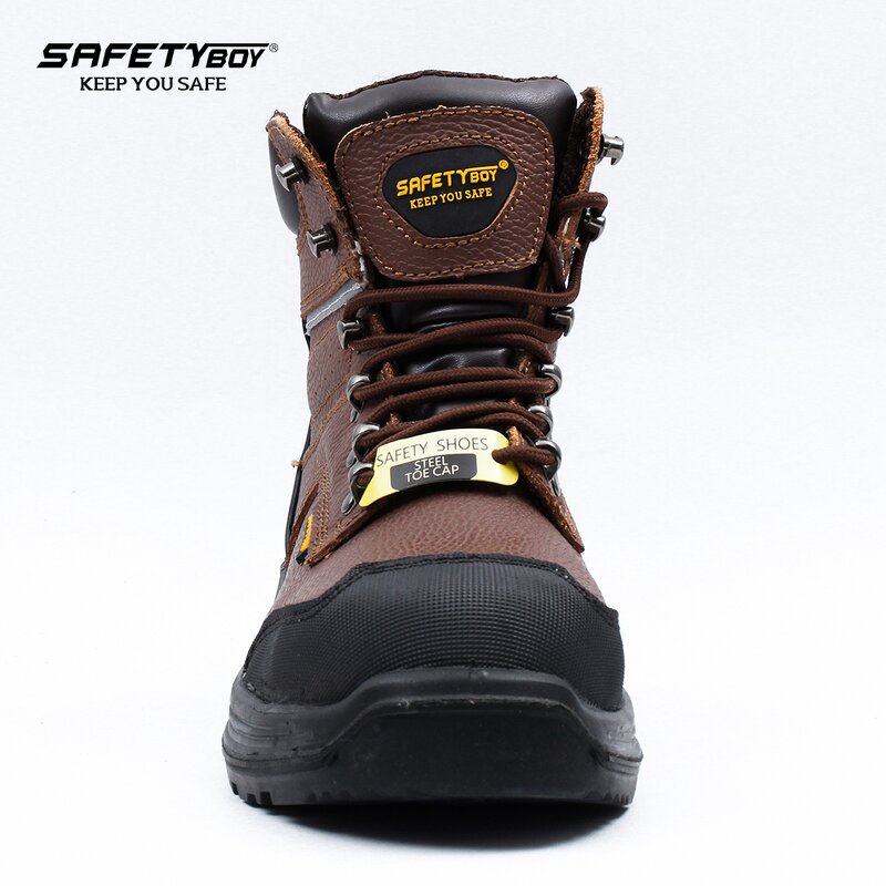 Men's Steel Toe Safety Boots - Sports Style High-Top Leather with Steel Sole