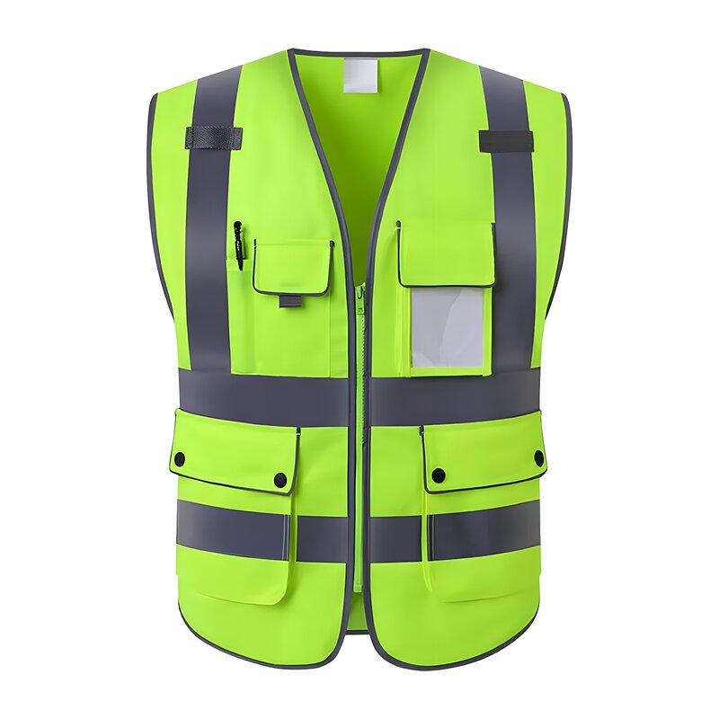 ANSI Class 2 Safety Vest - LED Flash Customized Large Flap Pocket
