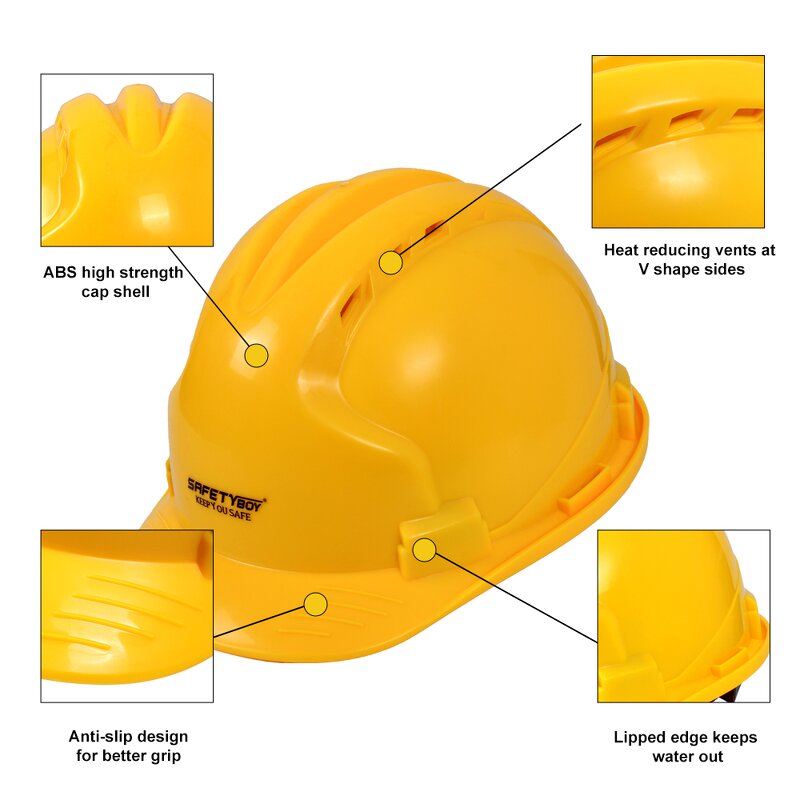 YL-1524 ABS Safety Helmet - with Visor Impact Resistant Construction