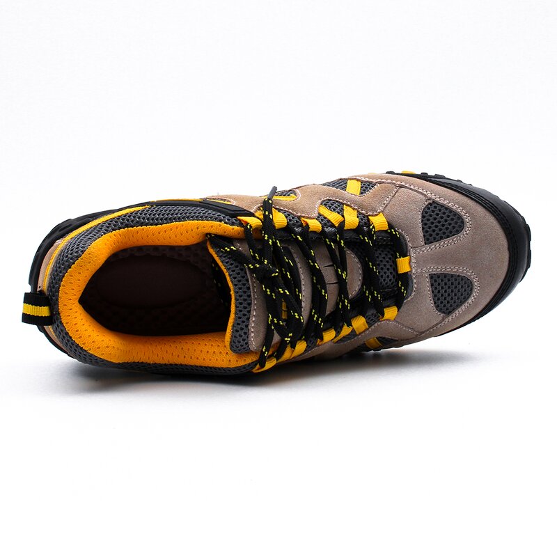 Men's Safety Shoes - Low Cut Breathable Leather Suede Upper with Steel Toe