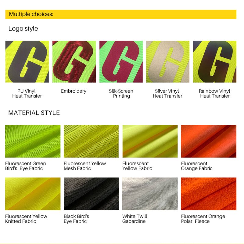 High Visibility Safety Jacket - Breathable Mesh Reflective Customizable