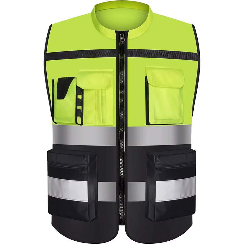 Construction Vest - Reflective Safety Jacket Multi-Pockets Customizable
