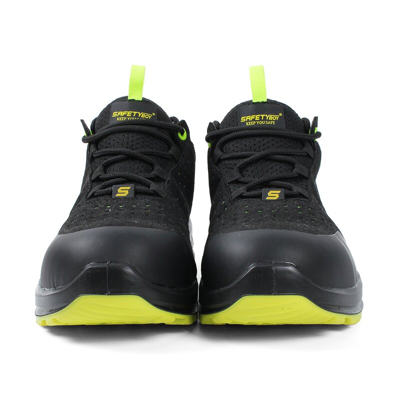 Mid Cut Safety Shoes - Fashion Mesh Light Weight Comfortable PU Rubber Slip