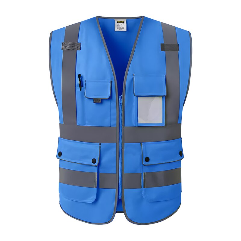 ANSI Class 2 Safety Vest - LED Flash Customized Large Flap Pocket
