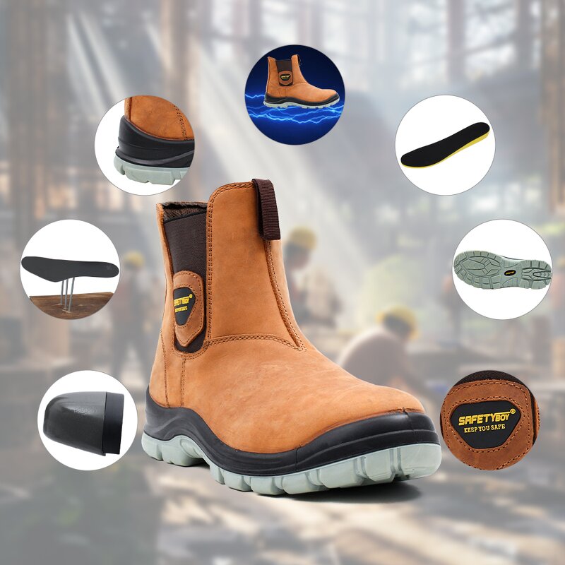 Men's Safety Boots - Waterproof Steel Toe Suede Upper PU Insole for Factory