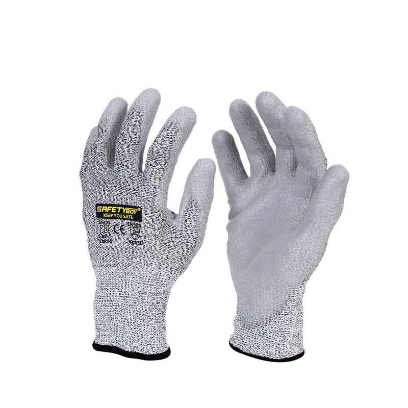 YL1104 Safety Gloves - Cut Resistant Breathable Kevlar PU Coated Textured