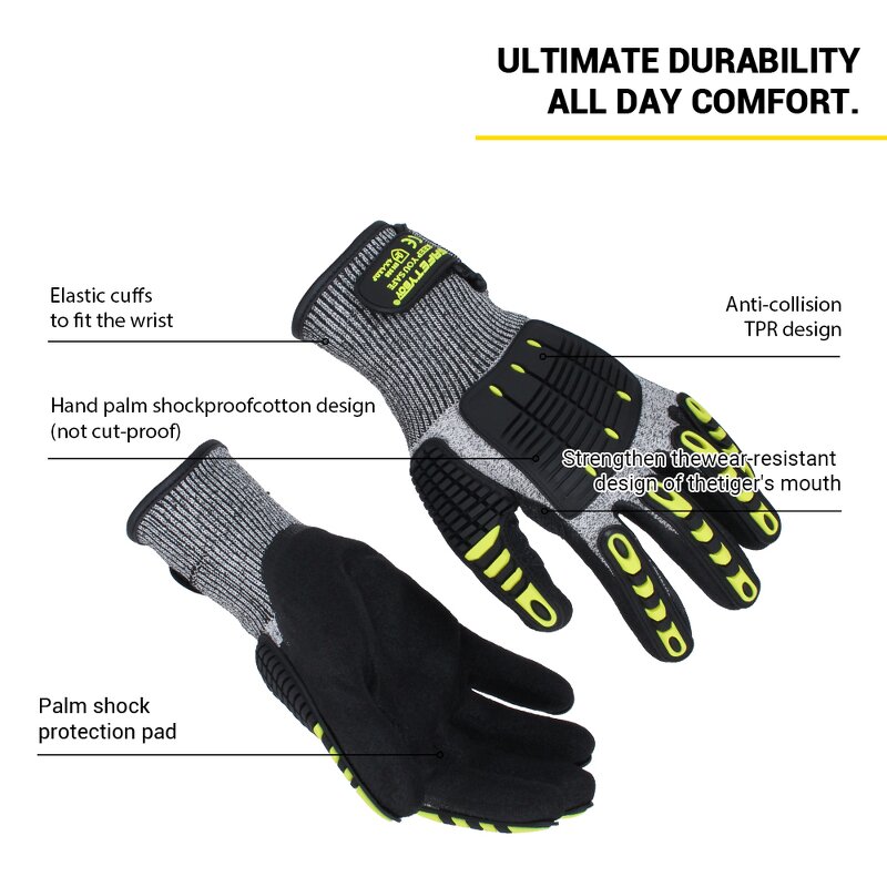 YL1101 Nitrile Gloves - Textured Full General Purpose Level 5 High Impact