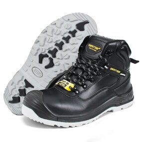 Steel Toe Safety Boots - Premium Genuine Leather Anti-Slip Sole