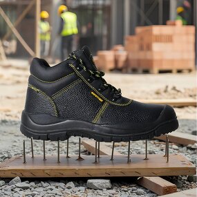S3 Men's Water-Proof Safety Boots - Durable Steel Toe Black Leather Upper