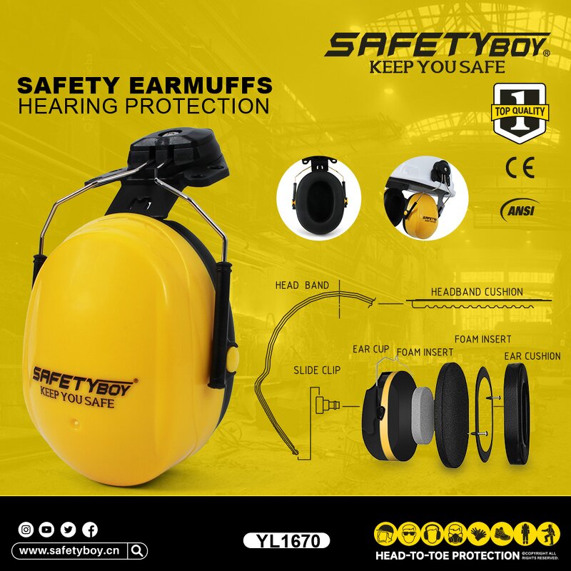 Noise Cancelling Ear Muffs - ABS Material Hearing Protective Soundproof