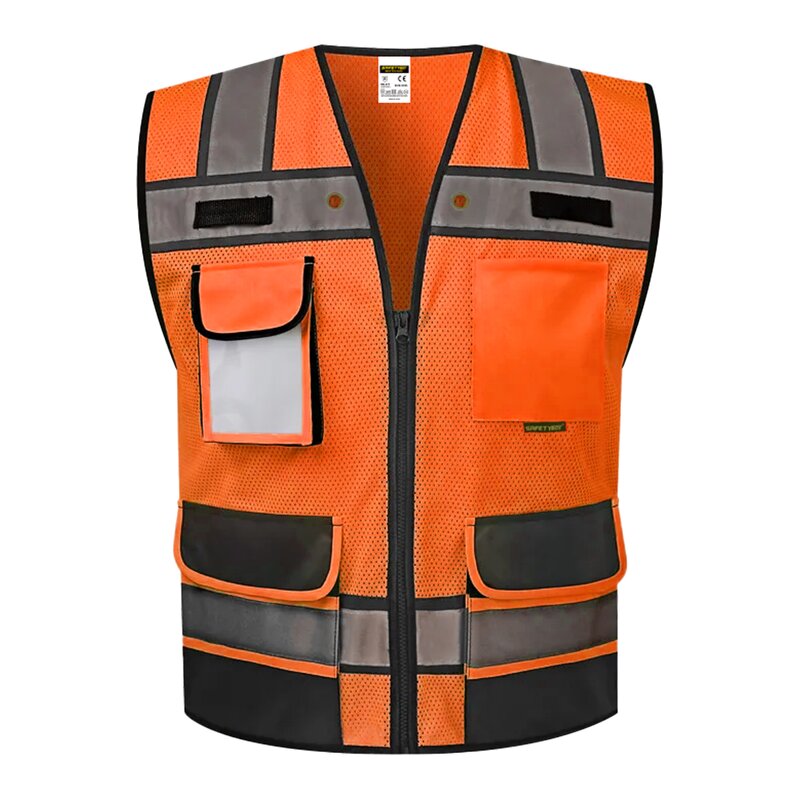 Hi Vis Safety Vest - ANSI Class 2 LED Flash Waterproof Oxford Breathable