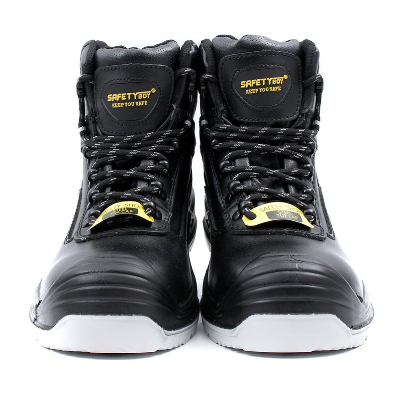 Steel Toe Safety Boots - Premium Genuine Leather Anti-Slip Sole