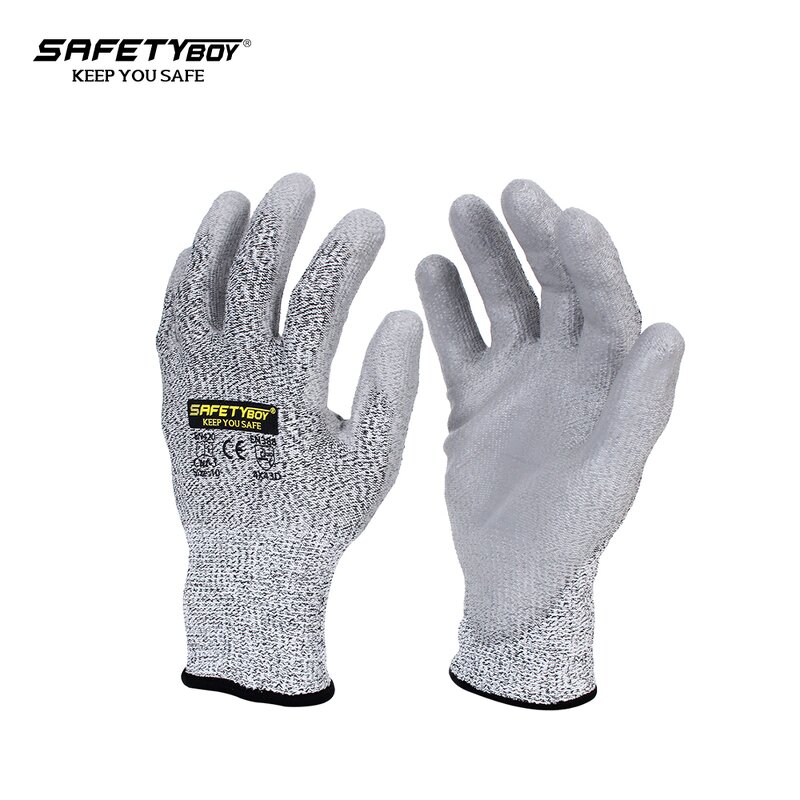YL1104 Safety Gloves - PU Coated Textured Elastic Soft Anti-cut Kevlar