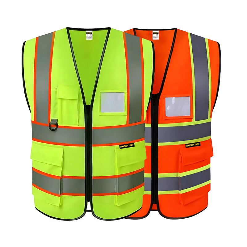 ANSI Class 2 Safety Vest - LED Flash Customizable Logo Convenient Pockets