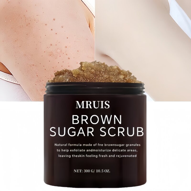 Face Body Scrub - Organic Brown Sugar Whipped Exfoliating Whitening