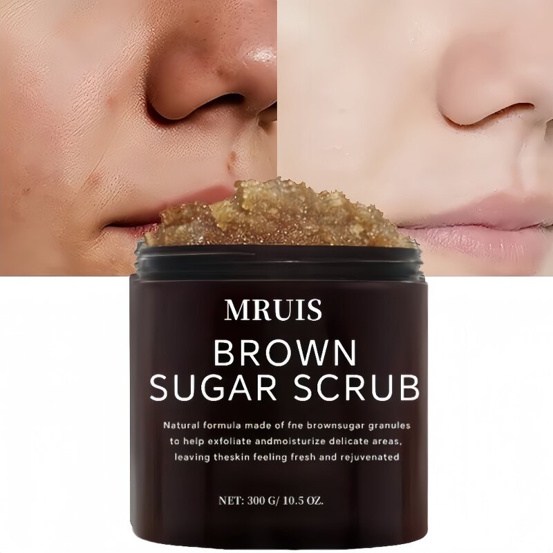 Face Body Scrub - Organic Brown Sugar Whipped Exfoliating Whitening