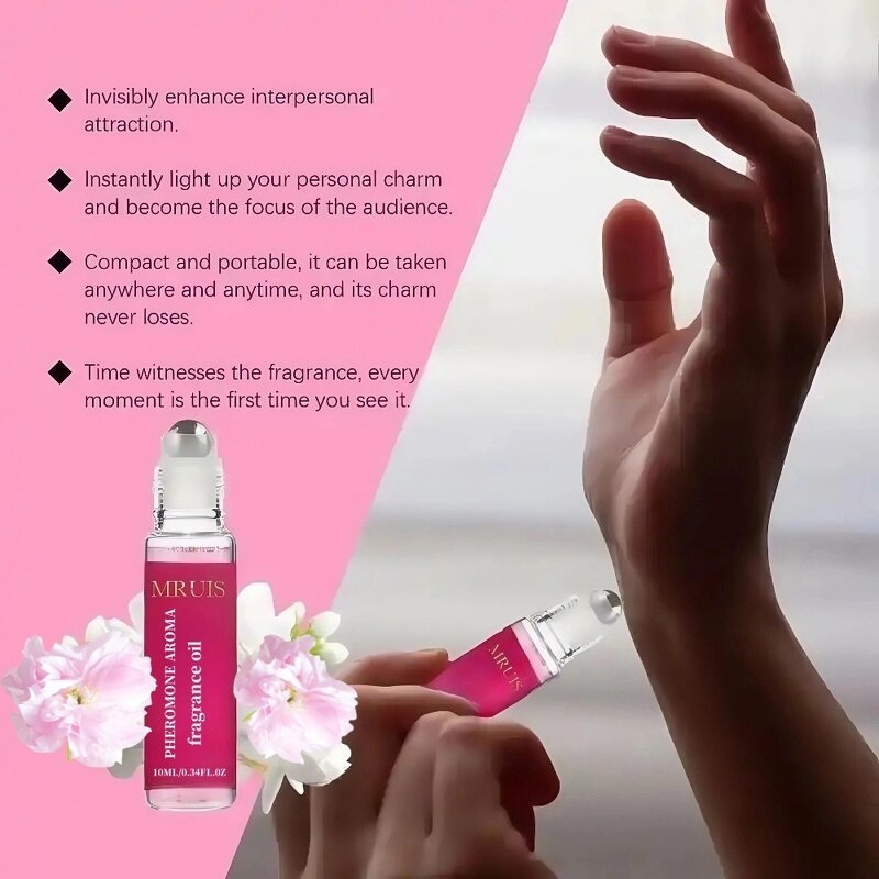 Women's Perfume - Mruis 10ml Pink Rose Ball Elegant Roll-on Bottle