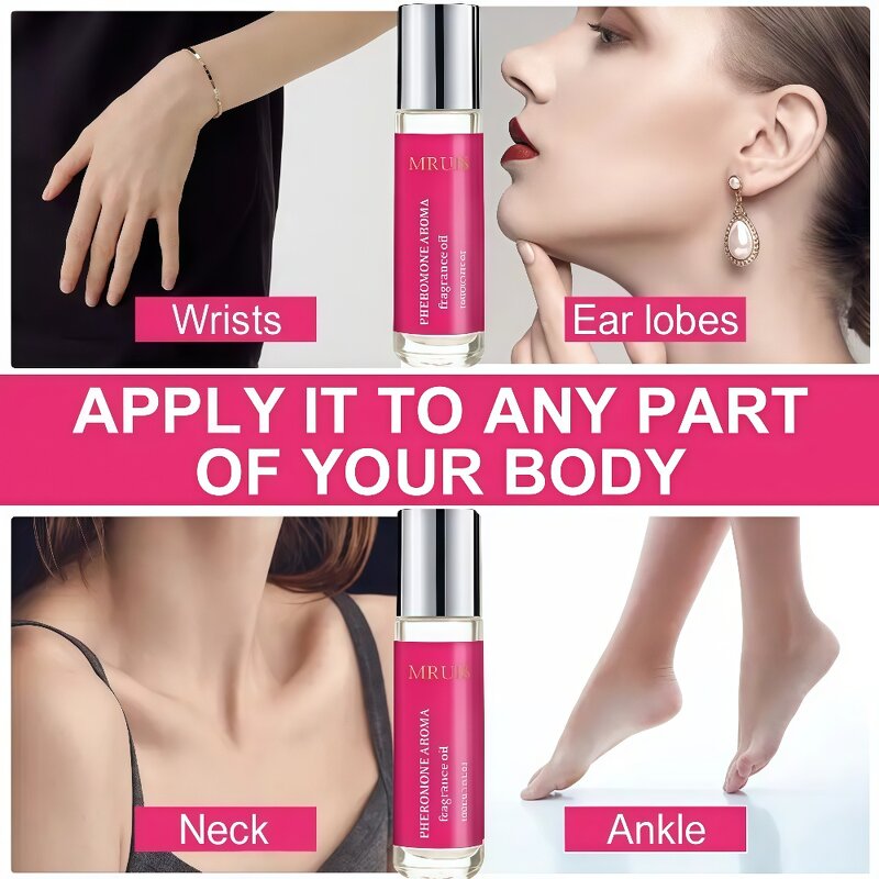 Women's Perfume - Mruis 10ml Pink Rose Ball Elegant Roll-on Bottle