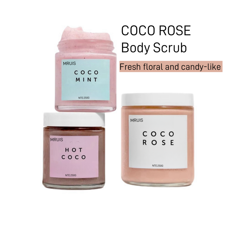 Body Scrub - 250g Mint Nut Oil Rose Flover Deep Cleansing Exfoliating