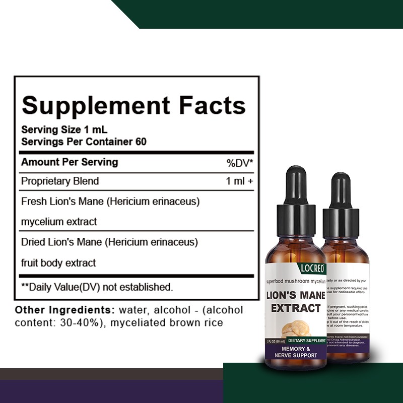 Lions Mane Drops Manufacturer - Hot Sale Mushroom Extract Brain